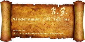 Niedermayer Zétény névjegykártya